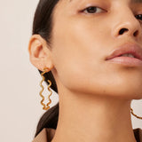 Stainless Steel Wave Shape C-Hoop Earrings 