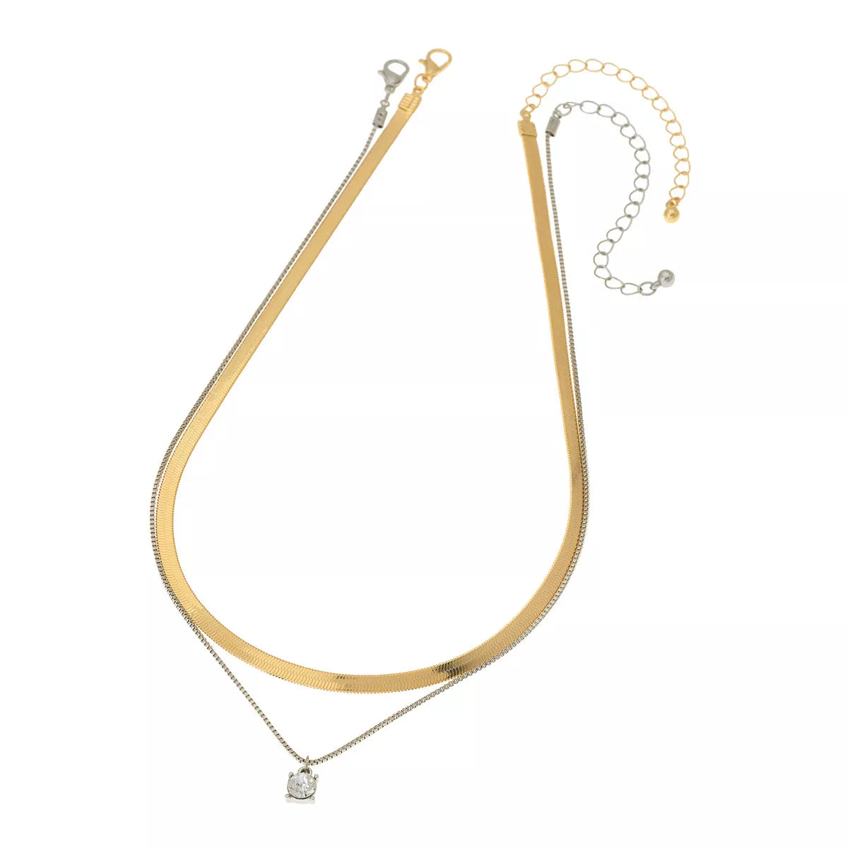 2 Piece Minimalist Design Chain Pendant Necklace 