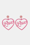 Heart Shape Acrylic Dangle Earrings 