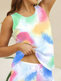 Printed Round Neck Top and Shorts Lounge Set Lingerie & Nightwear