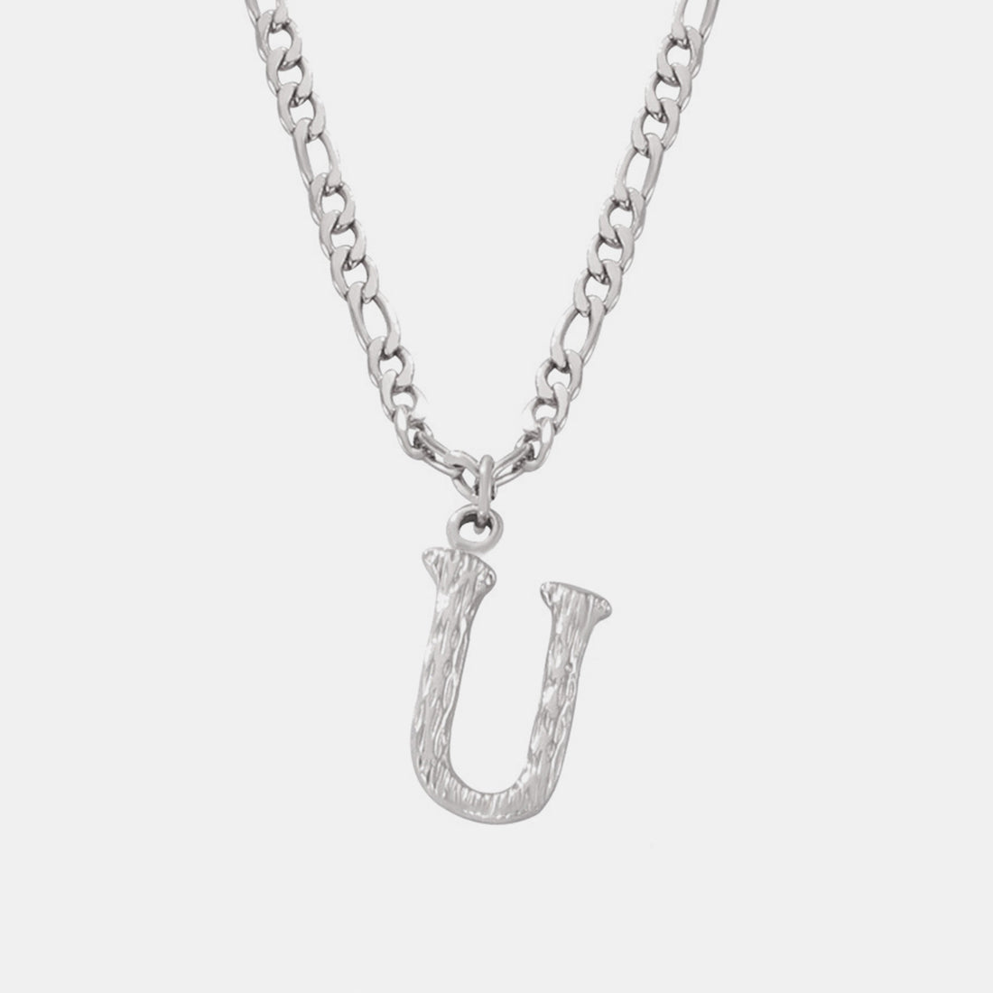 Titanium Steel Letter Pendant Necklace 