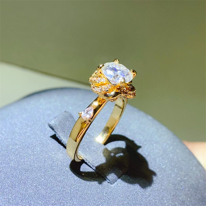 1 Carat Moissanite Zircon 925 Sterling Silver Ring 