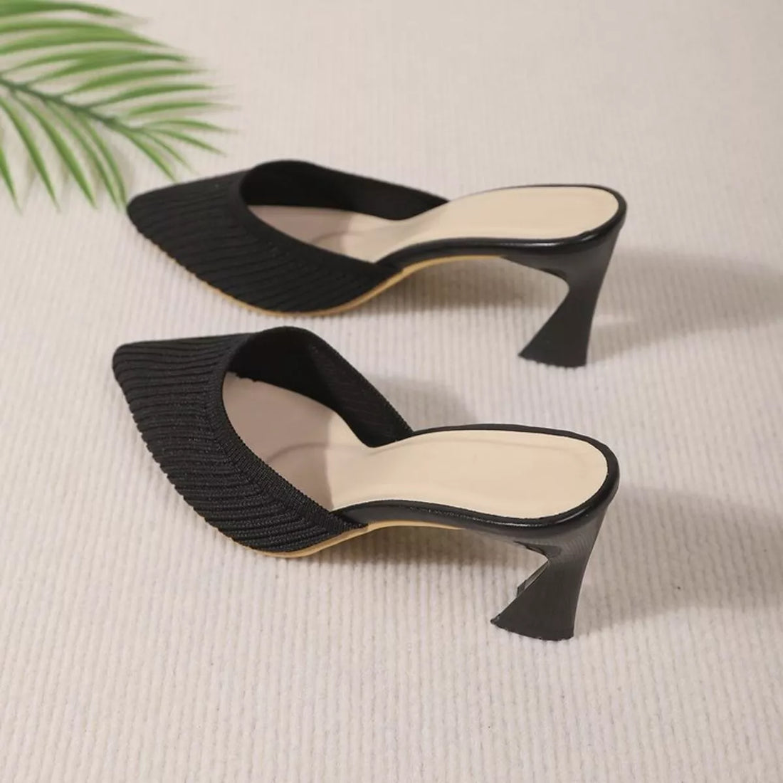 Point Toe Flare Heels Sandals 
