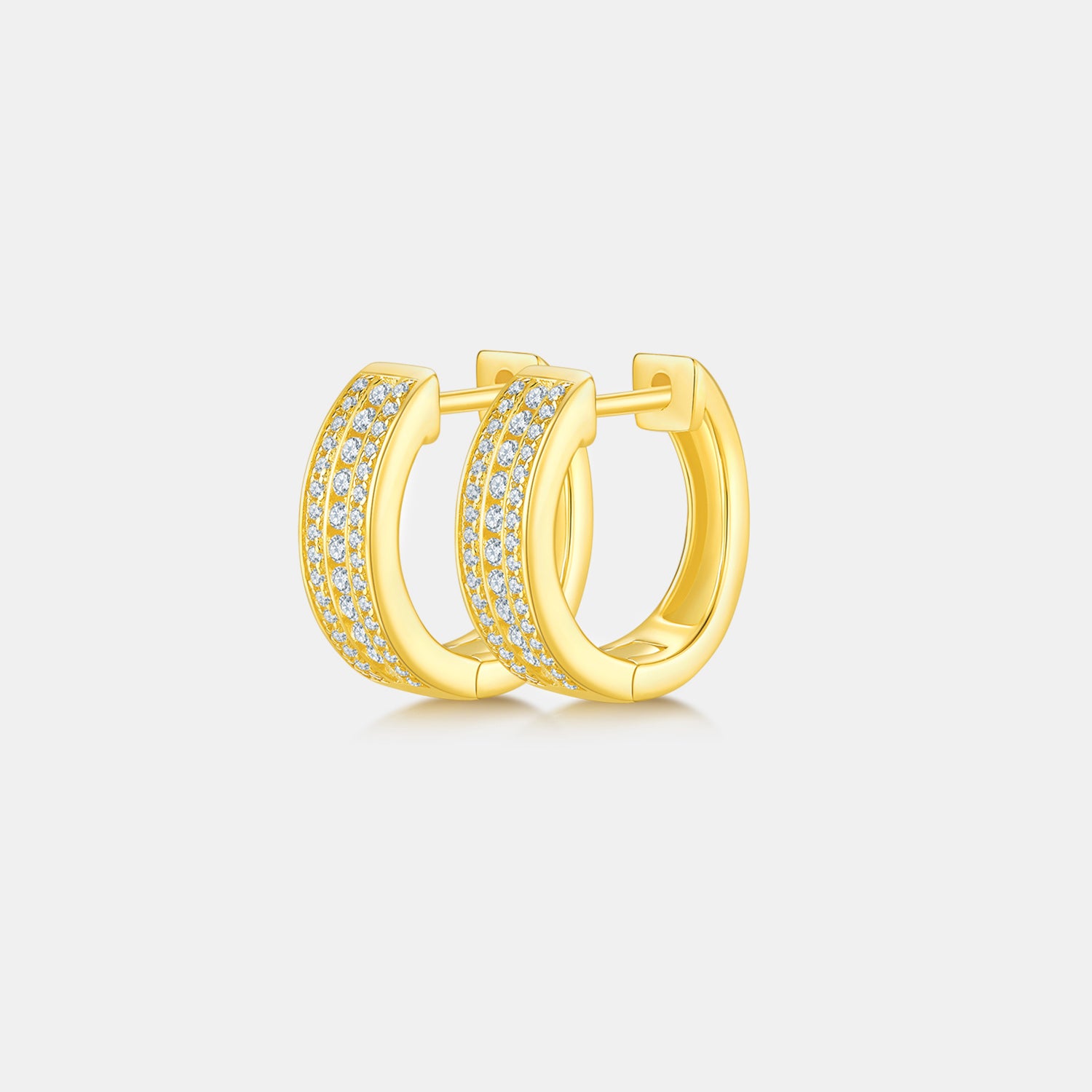 Moissanite 925 Sterling Silver Huggie Earrings 