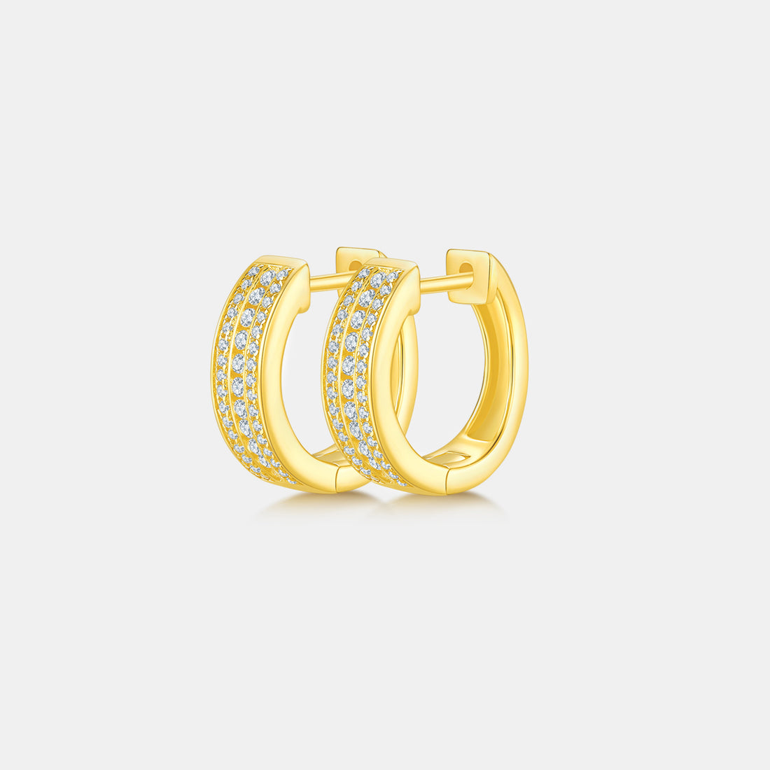 Moissanite 925 Sterling Silver Huggie Earrings 