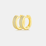 Moissanite 925 Sterling Silver Huggie Earrings 