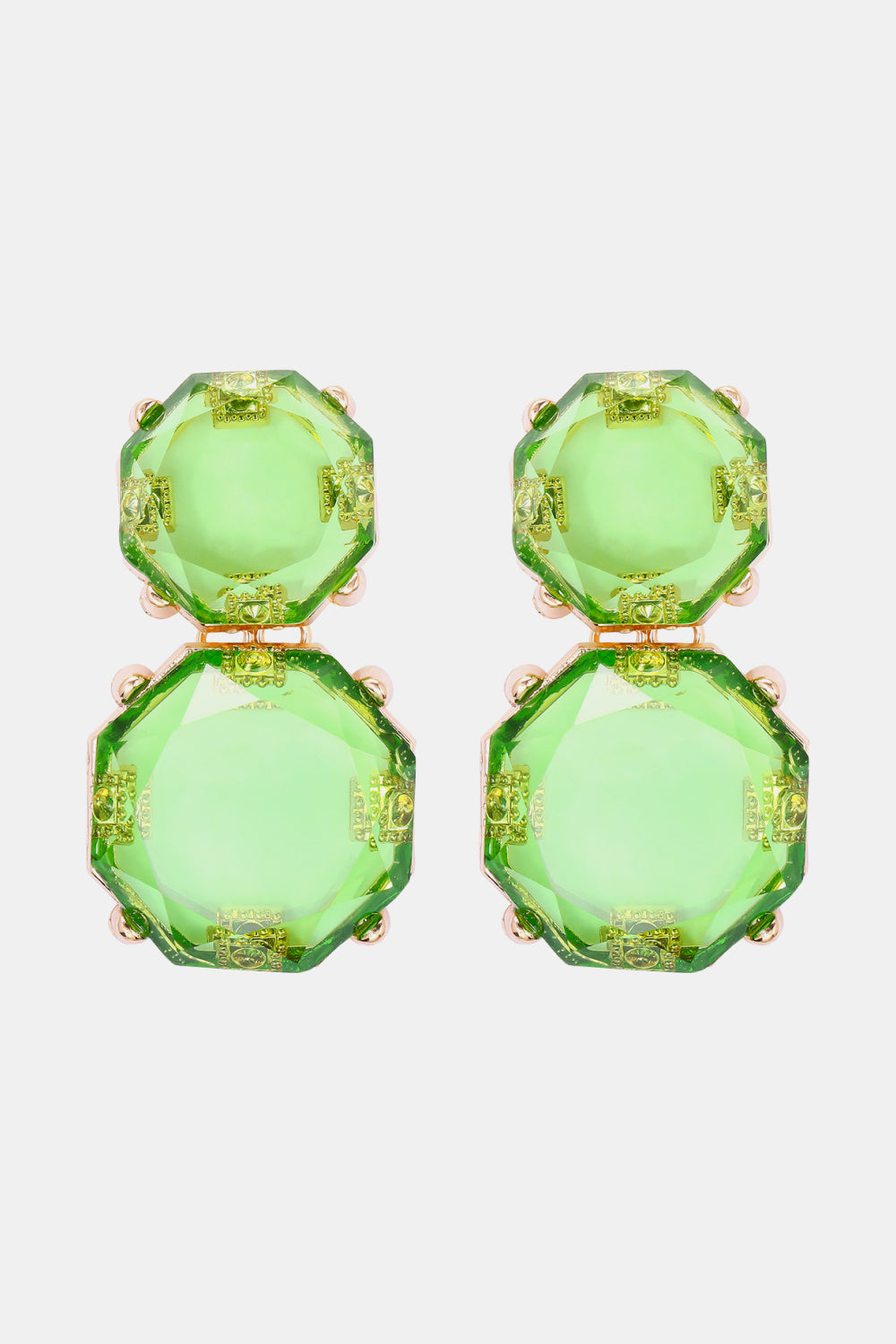 Geometrical Shape Zinc Alloy Frame Dangle Earrings 