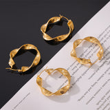Titanium Steel Twisted Earrings 