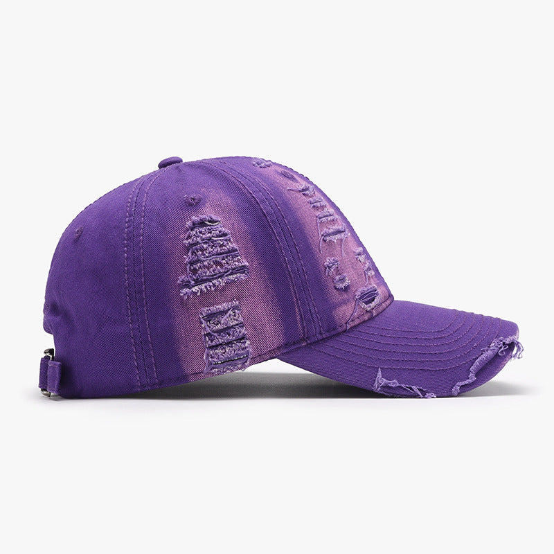 Distressed Adjustable Cotton Baseball Cap 