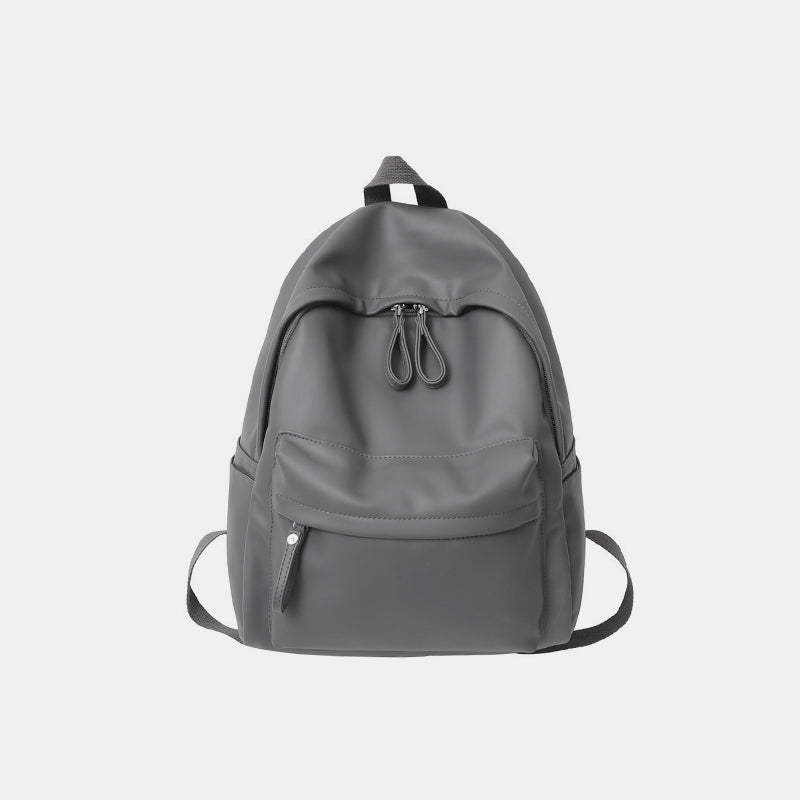 PU Leather Zip Backpack Bag 