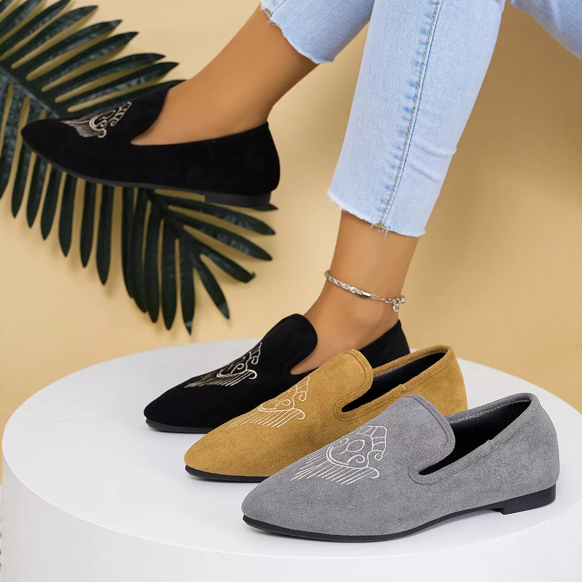 Point Toe Slip-Ons 