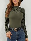 Heart Mock Neck Long Sleeve T-Shirt 