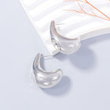 Alloy Rhinestone C-Hoop Earrings 