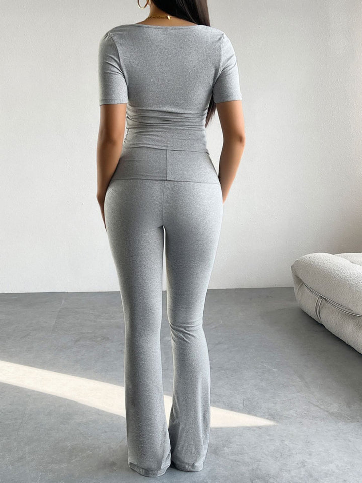 Devine Short Sleeve Top and Pants Set 