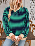 Lovelet Contrast Striped Long Sleeve Sweatshirt 