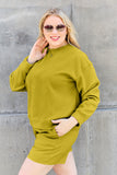 Double Take Full Size Texture Long Sleeve Top and Drawstring Shorts Set 