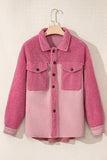 Pocketed Color Block Collared Neck Jacket 