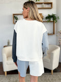 Double Take Full Size Contrast Drop Shoulder Top and Shorts Set 