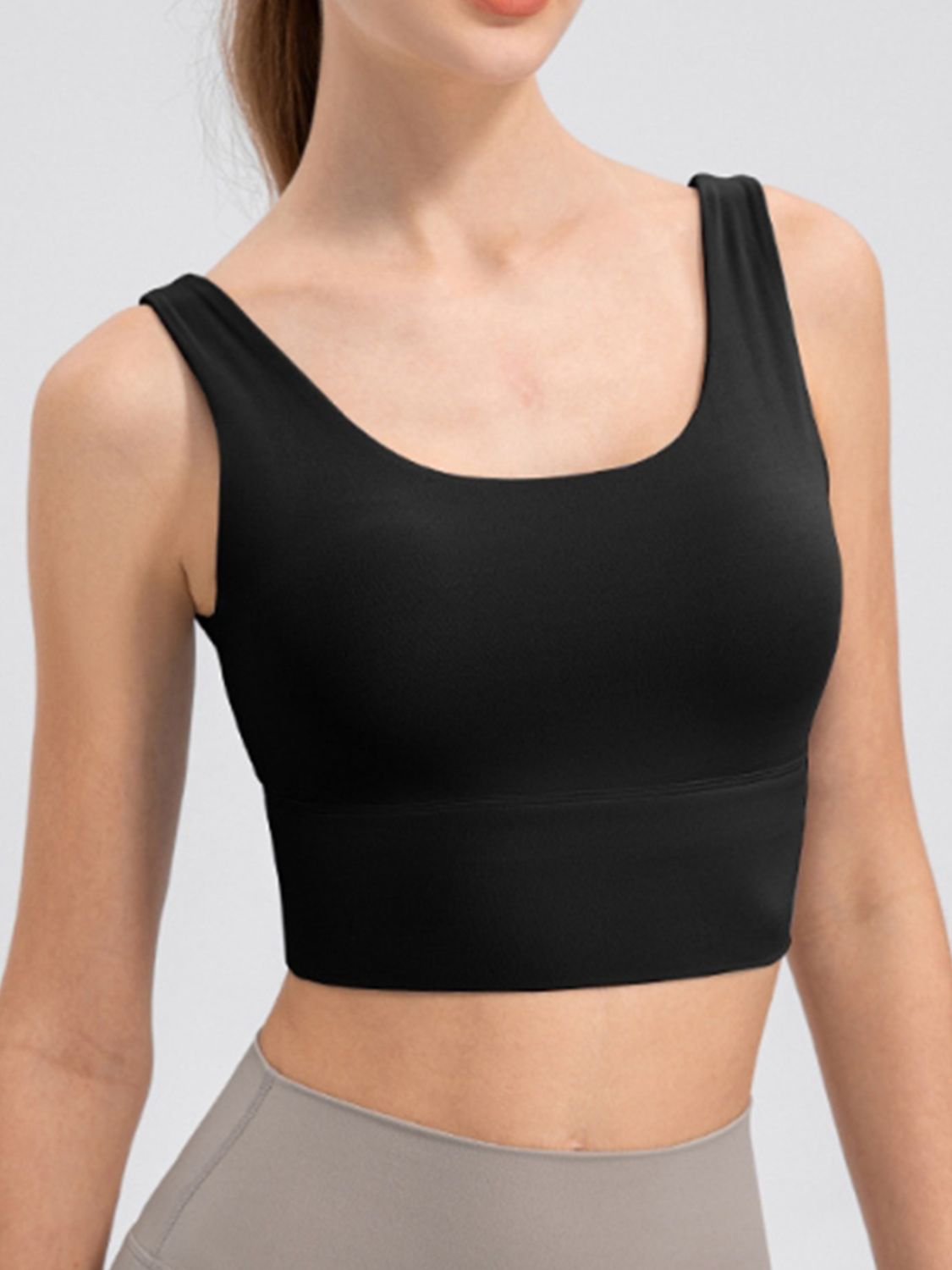 Scoop Neck Wide Strap Active Tank 