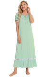 Lace Detail Short Sleeve Lounge Dress 