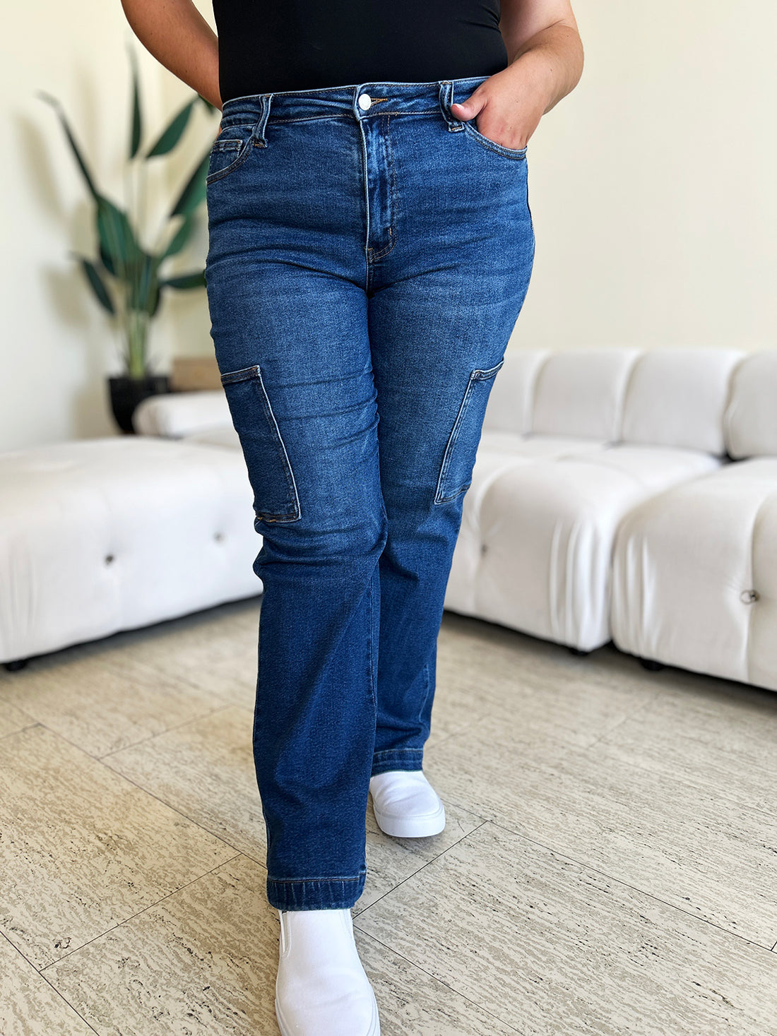 Judy Blue Full Size High Waist Cargo Jeans 
