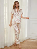 Contrast Piping Pocketed Top and Pants Lounge Set Lingerie & Nightwear
