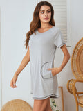 Round Neck Short Sleeve Lounge Dress 