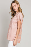 Cotton Bleu by Nu Label Plaid Short Sleeve T-Shirt 