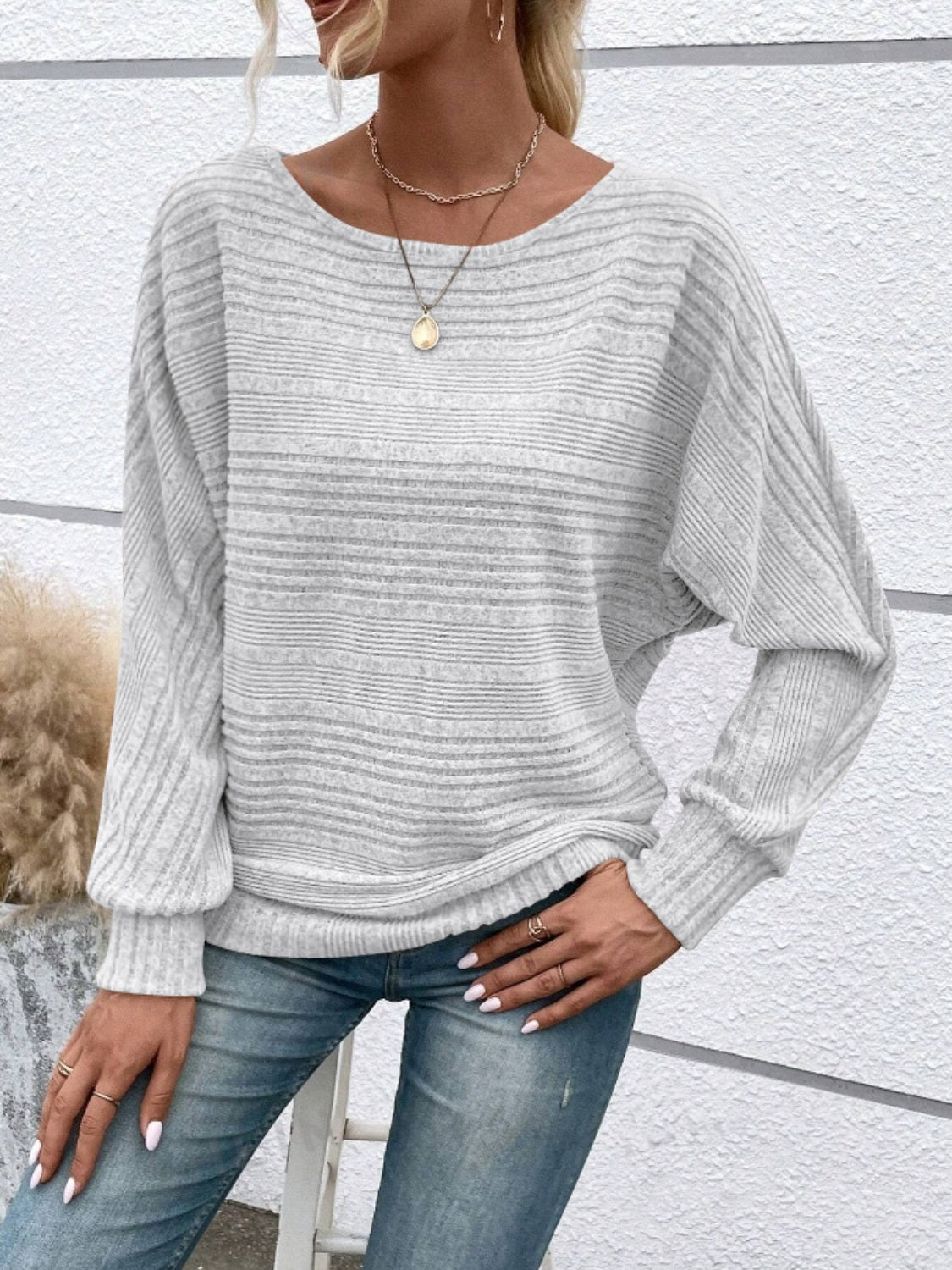 Full Size Round Neck Long Sleeve Top 
