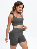 Scoop Neck Wide Strap Top and Shorts Active Set 