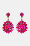 Teardrop Shape Glass Stone Dangle Earrings 