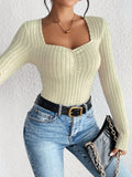 Honey Ribbed Long Sleeve T-Shirt 