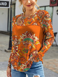 FAM-FAM Printed Round Neck Long Sleeve T-Shirt 