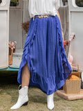 Plus Size Swiss Dot Ruffled Wide Leg Pants 