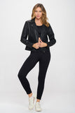 Coalition LA Studded Classic Moto Faux Leather Jacket 