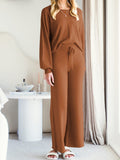 Long Sleeve Lounge Top and Drawstring Pants Set Lingerie & Nightwear
