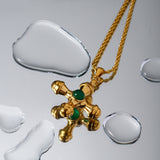 Gold-Plated Stainless Steel Cross Shape Pendant Necklace 