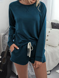 Round Neck Raglan Sleeve Top and Shorts Lounge Set Lingerie & Nightwear