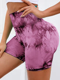 Tie-Dye High Waist Active Shorts 
