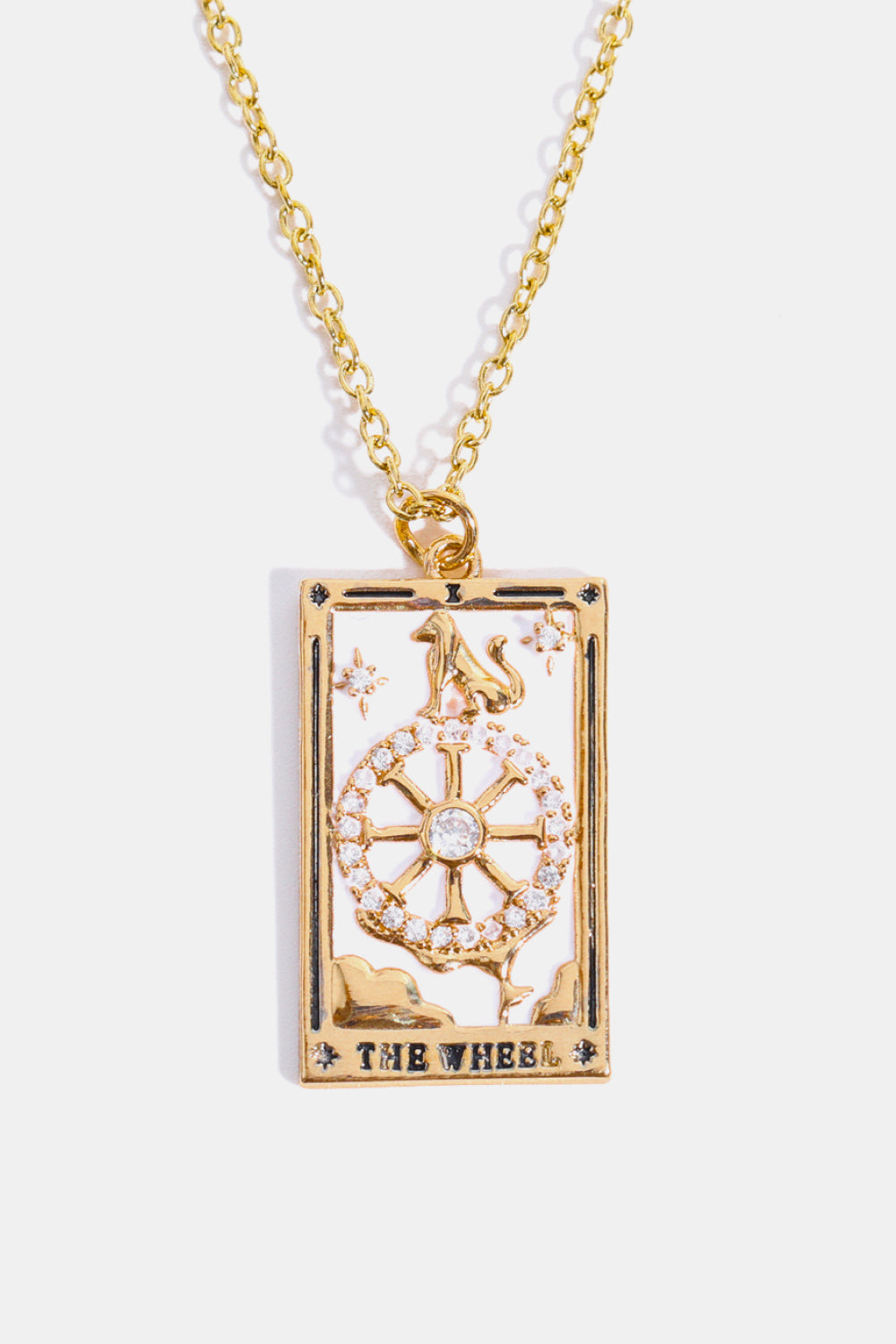 Tarot Card Pendant Stainless Steel Necklace 