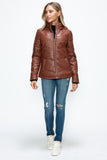 How Dare U Pocketed Zip Up Puffer Jacket with Removable Hood 