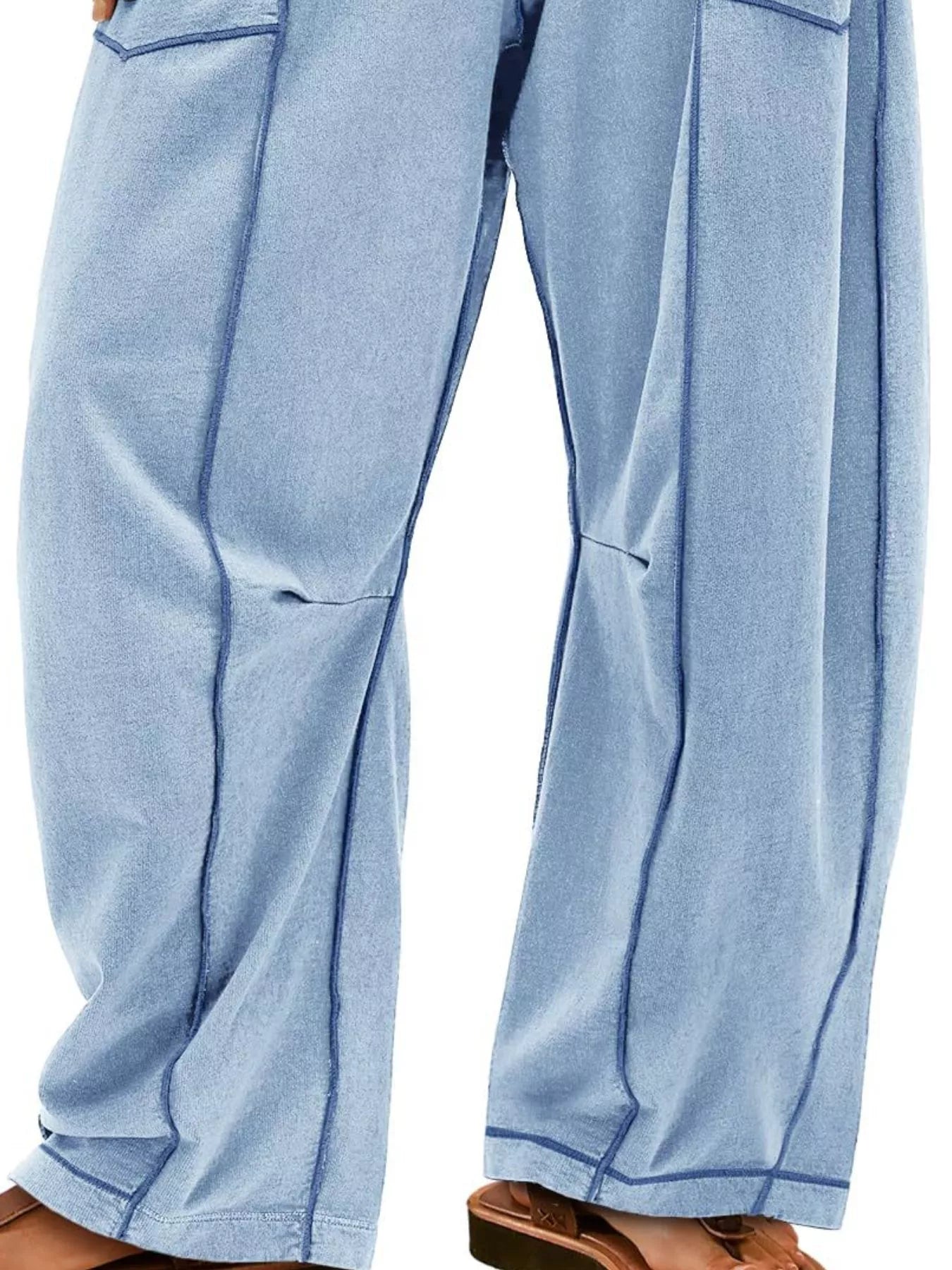 Drawstring Wide Leg Pants 