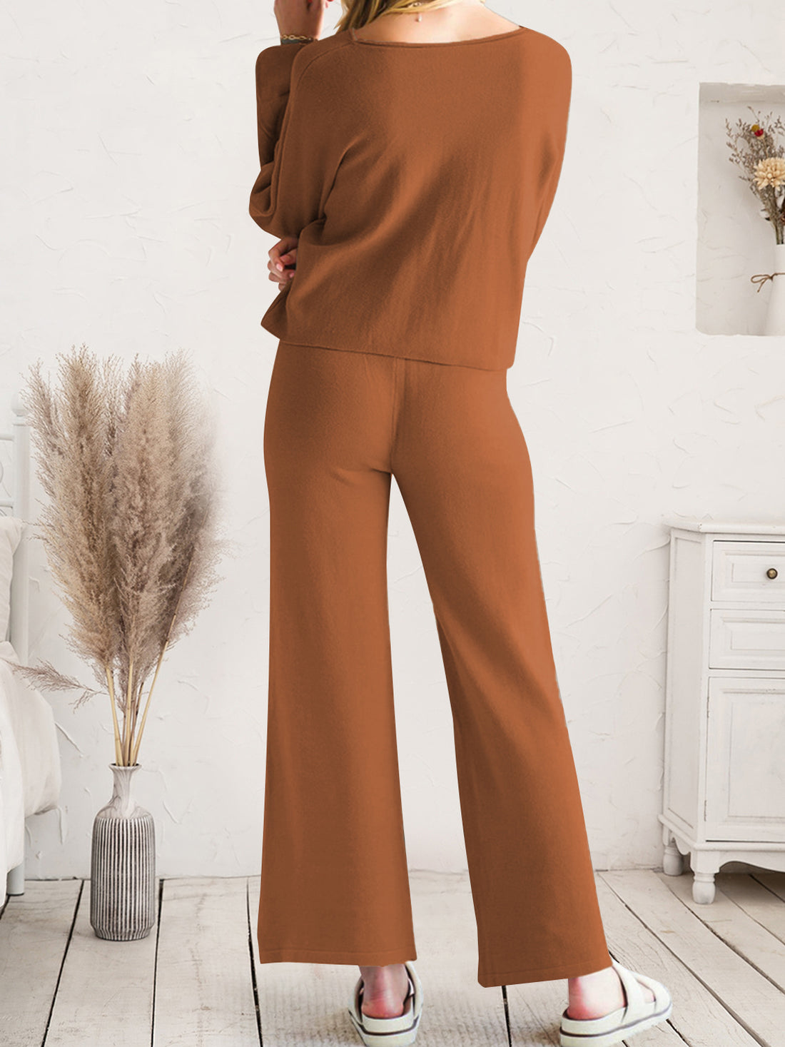 Long Sleeve Lounge Top and Drawstring Pants Set Lingerie & Nightwear