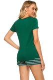 Striped Short Sleeve Top and Shorts Lounge Set Lingerie & Nightwear