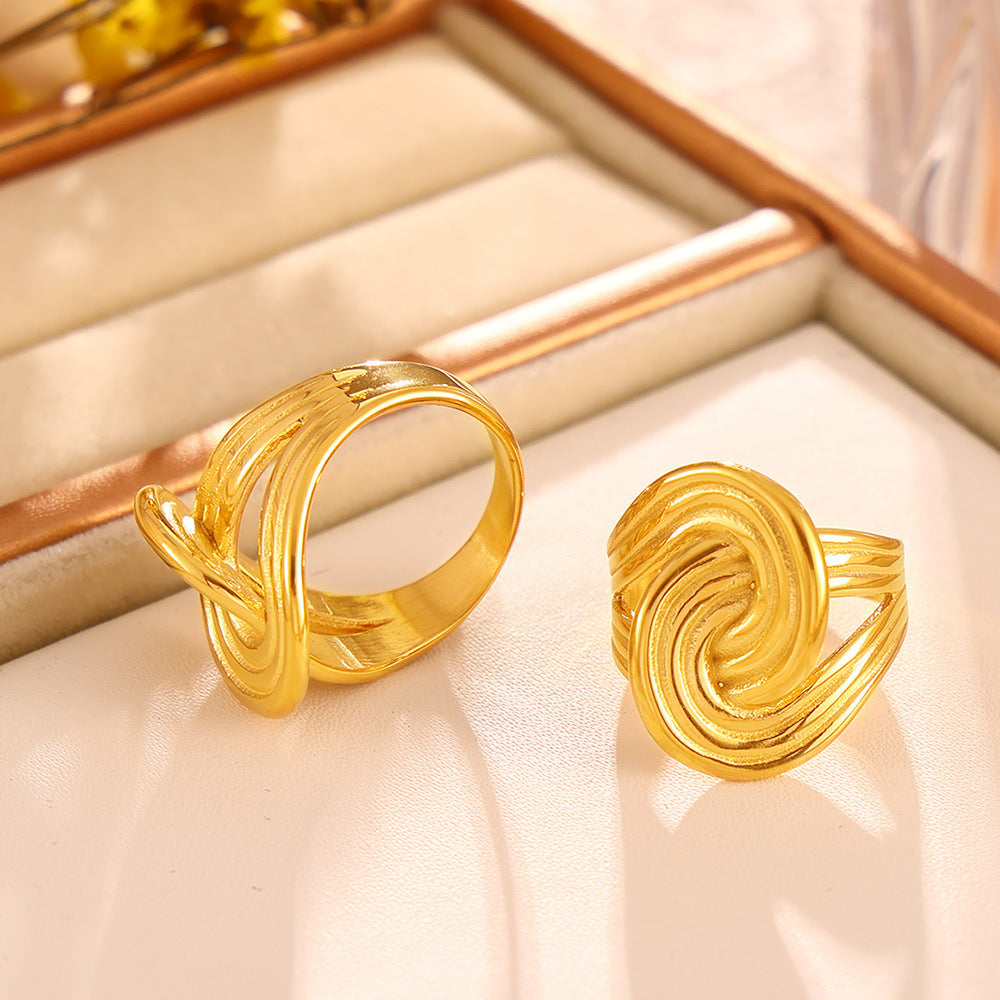 18K Gold-Plated Twisted Ring 
