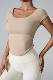 Round Neck Short Sleeve Active T-Shirt 