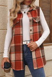Plaid Button Up Vest Coat 