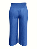 Plus Size High Waist Wide Leg Pants 