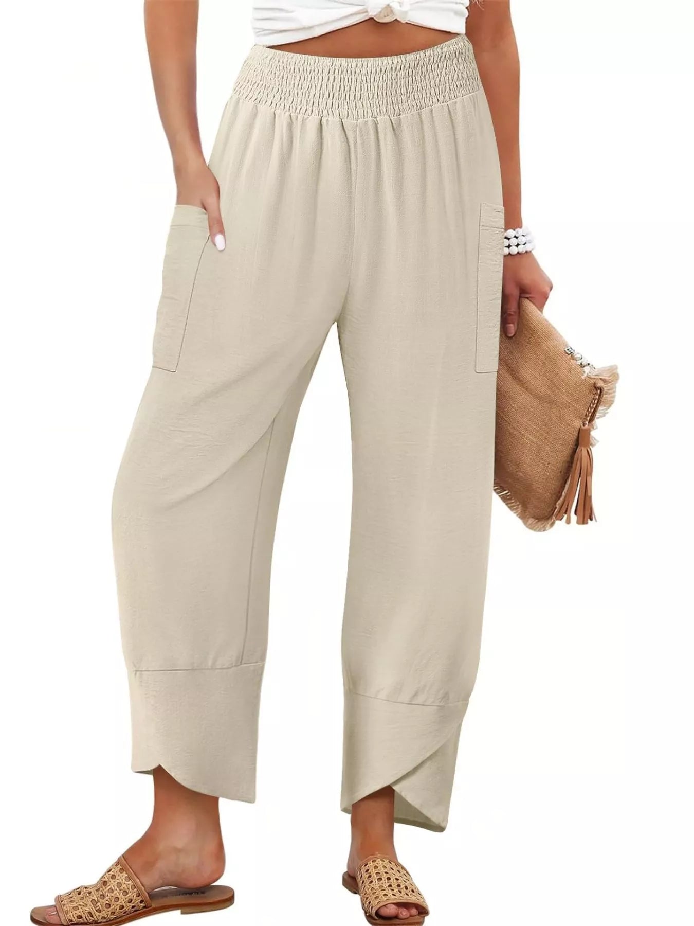 Elastic Waist Pants 