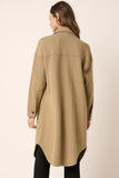 Mittoshop Acid Wash French Terry Longline Shacket 